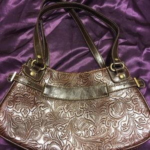 Tooled leather look vinyl purse Rossetti